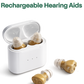Sonovia Pro 2 rechargeable invisible hearing aids with compact charging case and in-ear CIC design for discreet everyday hearing support